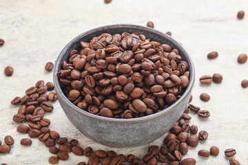 Roasted coffee bean in the bowl