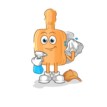 recommend clip art: wooden brush cleaner vector. cartoon character