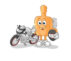 wooden brush racer character. cartoon mascot vector