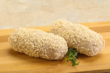 Raw chicken cutlet for roast