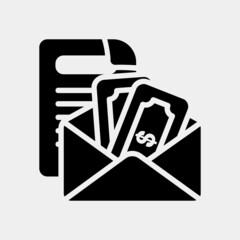 Fototapeta premium Salary icon in solid style, use for website mobile app presentation