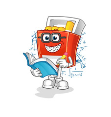 pack of cigarette geek cartoon. cartoon mascot vector