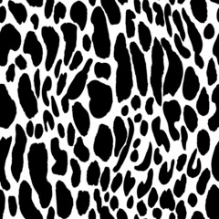 Abstract modern leopard seamless pattern. Animals trendy background. Black and white decorative vector stock illustration for print, fabric, textile. Modern monochrome ornament of stylized skin