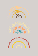 colorful rainbows vector illustration set