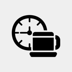 Break time icon in solid style, use for website mobile app presentation