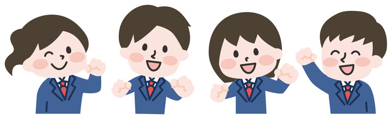 キラキラした学生たち のイラスト