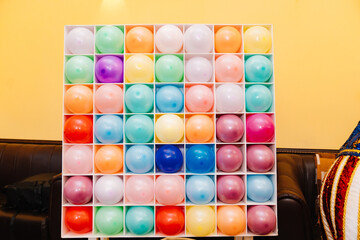 shooting range with balloons. aero-shooting range. Popular and addictive game. Children will gladly compete in the ability to accurately shoot at targets. entertainment for a children's holiday.