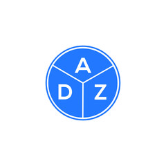 ADZ letter logo design on white background. ADZ  creative circle letter logo concept. ADZ letter design.