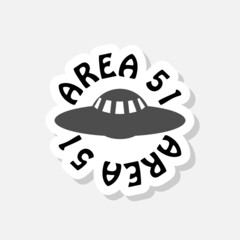 Area 51 circle sticker icon isolated on white background