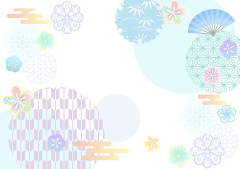 Traditional Japanese style blue background