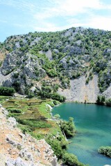 Fototapeta na wymiar lovely lake in the valley of the Krupa river, Croatia