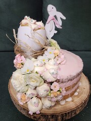Birthday cake with flowers