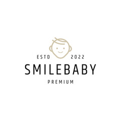 Smile baby logo icon design template