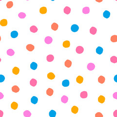 Seamless Polka Dot pattern. Abstract texture with paper cut small circles. Dotted background.