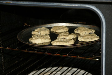 chocolate chip cookie recipe, Making tasty chocolate chip cookies in the kitchen. 