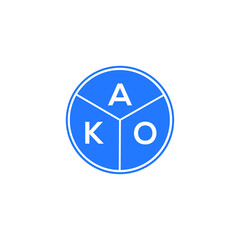 AKO letter logo design on black background. AKO  creative initials letter logo concept. AKO letter design.