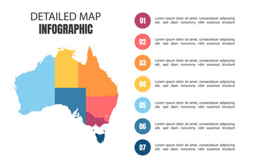 Modern Detailed Map Infographic of Australia