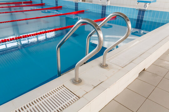 Swimming pool with clean water in the sports complex for athletes young and old.
