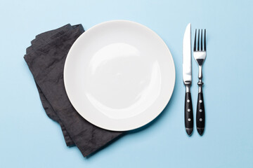 Empty plate and silverware
