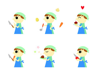 料理をする男の子アイコン3