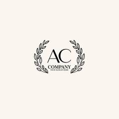 AC Beauty vector initial logo art  handwriting logo of initial signature, wedding, fashion, jewelry, boutique, floral