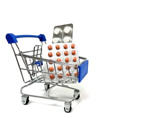 shopping cart with money