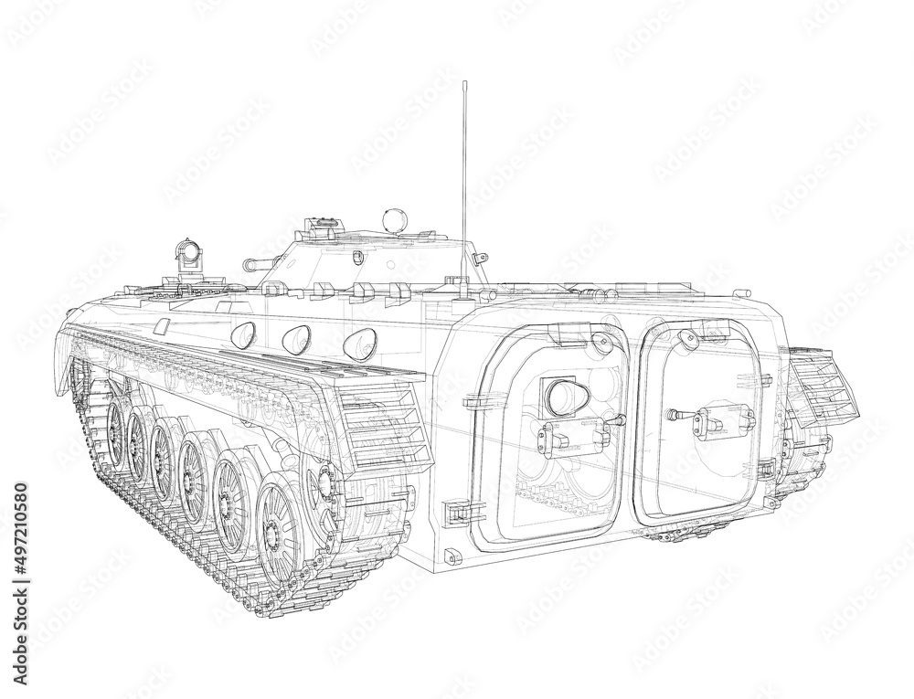 Wall mural Infantry fighting vehicle. Vector