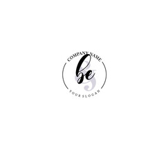 BE Initial letter handwriting and signature logo. Beauty vector initial logo .Fashion  boutique  floral and botanical