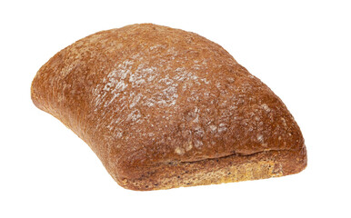 Square bread is isolated on a white background, full focus, clipping path, no shadows.