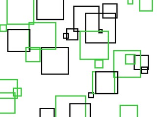 Abstract green grey squares with white background