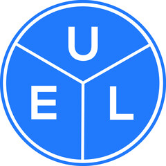 UEL letter logo design on white background. UEL  creative circle letter logo concept. UEL letter design.