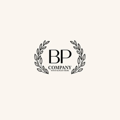 Obraz premium BP Beauty vector initial logo art handwriting logo of initial signature, wedding, fashion, jewelry, boutique, floral