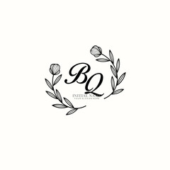 BQ Initial letter handwriting and signature logo. Beauty vector initial logo .Fashion  boutique  floral and botanical