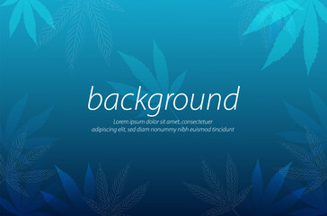 Fototapeta na wymiar cannabis blue background art design element