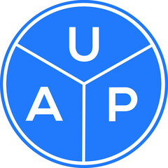 UAP letter logo design on black background. UAP  creative initials letter logo concept. UAP letter design.