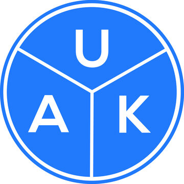 UAK letter logo design on black background. UAK  creative initials letter logo concept. UAK letter design.