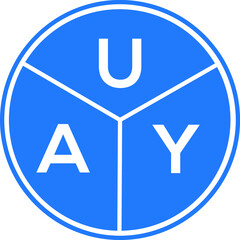 UAY letter logo design on black background. UAY  creative initials letter logo concept. UAY letter design.
