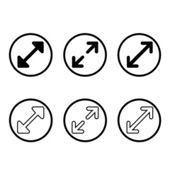 set of black and white icons extension screen vector graphics eps 10