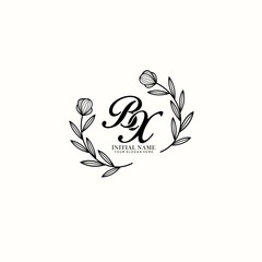 BX Initial letter handwriting and signature logo. Beauty vector initial logo .Fashion  boutique  floral and botanical