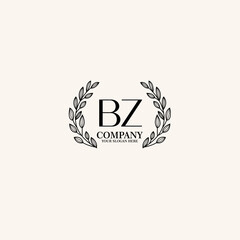 BZ Beauty vector initial logo art  handwriting logo of initial signature, wedding, fashion, jewelry, boutique, floral