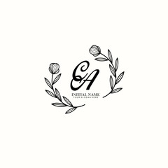CA Initial letter handwriting and signature logo. Beauty vector initial logo .Fashion  boutique  floral and botanical