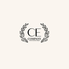 CE Beauty vector initial logo art  handwriting logo of initial signature, wedding, fashion, jewelry, boutique, floral
