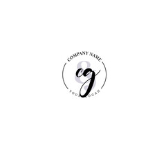 CG Initial letter handwriting and signature logo. Beauty vector initial logo .Fashion  boutique  floral and botanical
