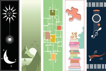 Vector art of five different types of bookmark collection