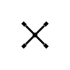 Car cross rim wrench icon for wheel. Isolated vector illustration on white background.