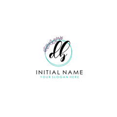 DB Initial letter handwriting and signature logo. Beauty vector initial logo .Fashion  boutique  floral and botanical