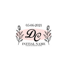 DC Initial letter handwriting and signature logo. Beauty vector initial logo .Fashion  boutique  floral and botanical