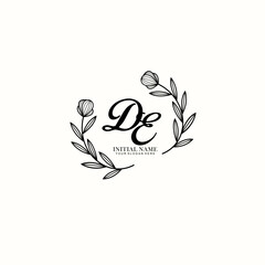 DE Initial letter handwriting and signature logo. Beauty vector initial logo .Fashion  boutique  floral and botanical