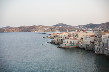 Fototapeta premium The Greek island of Syros has Venetian architecture, a reminder of the island's history when it was ruled by Venice in the 14th century