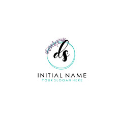 DS Initial letter handwriting and signature logo. Beauty vector initial logo .Fashion  boutique  floral and botanical
